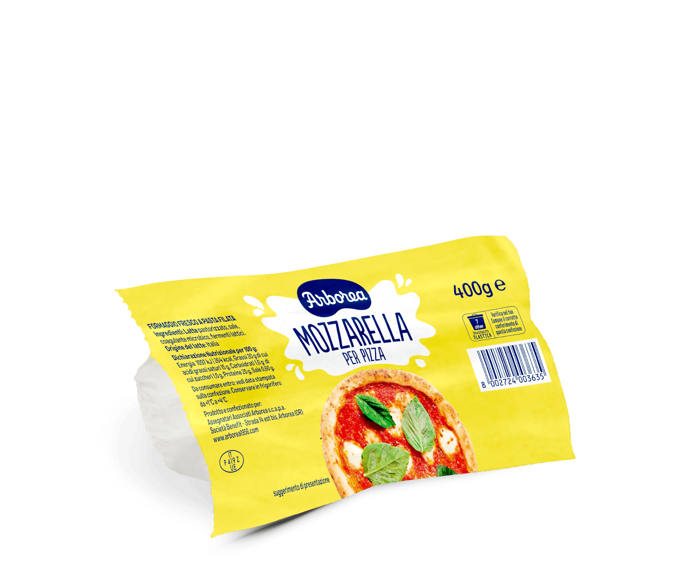 mozzarella per pizza formato 400g