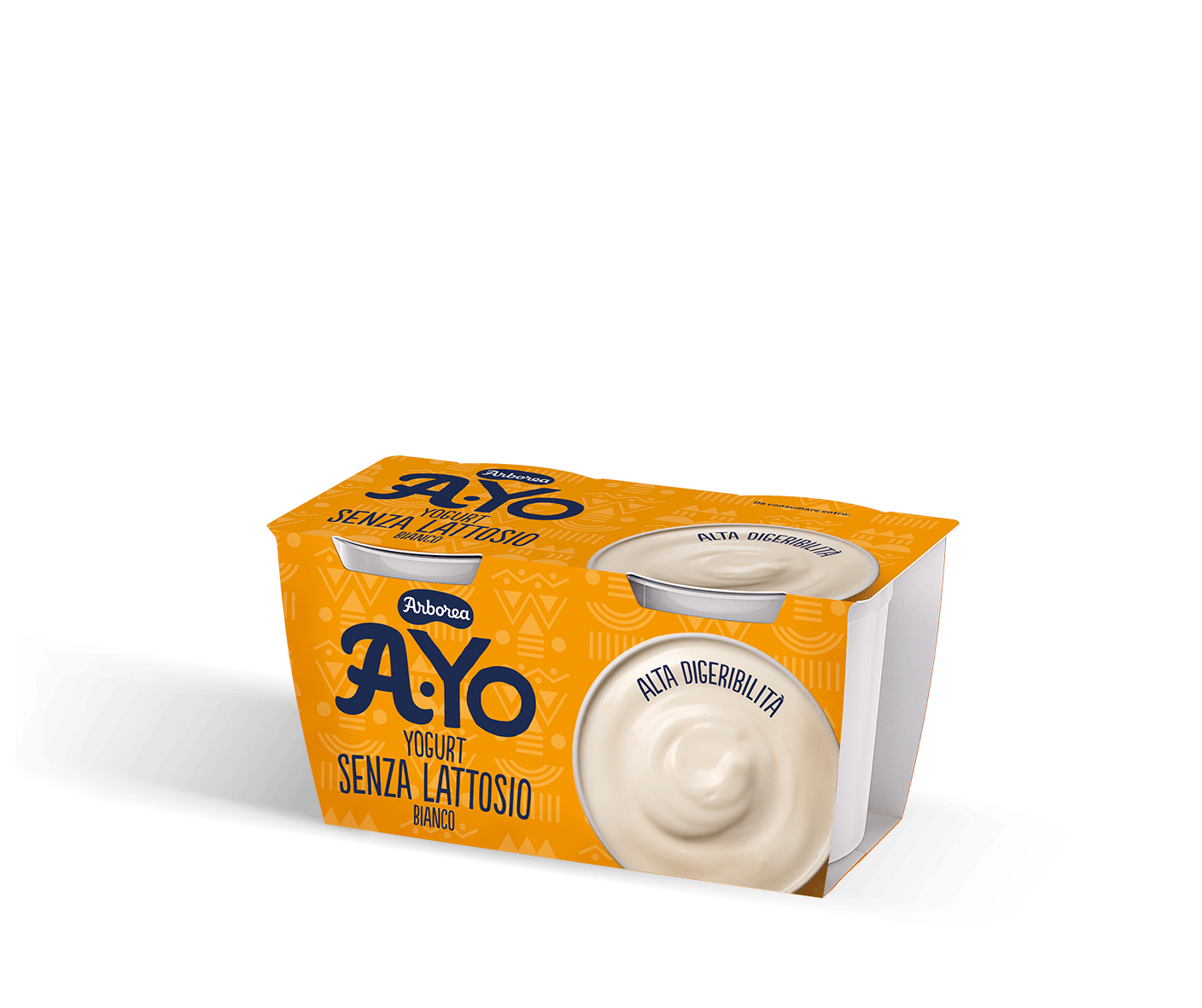 Pack 2 vaschette di yogurt Arborea Senza Lattosio gusto bianco