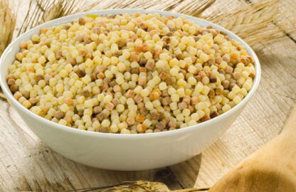 Immagine di ciotola di fregola sarda, dettaglio