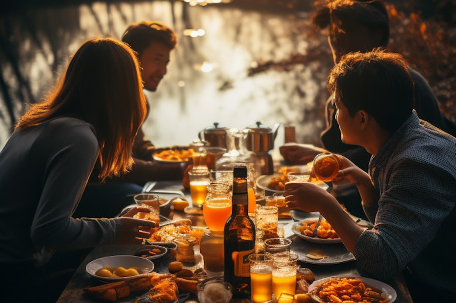 tavolata di amici autunnale