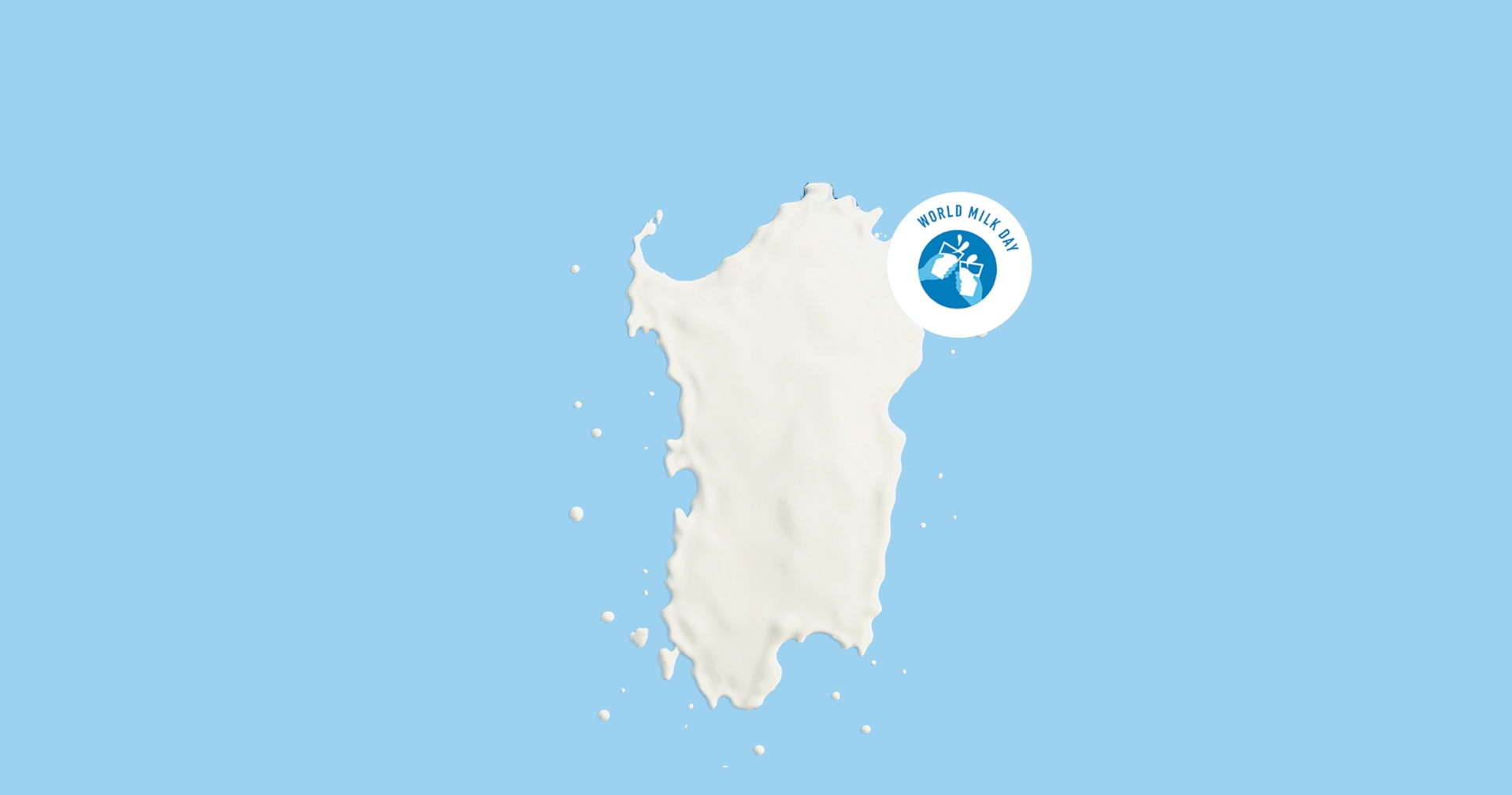 sardegna a forma di latte su sfondo celeste